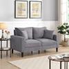 57" High Resilience Loveseat Sofa, Wooden Frame 2 Seat Sofa, Comfy, Small Space Saving Upholstered Sofa, Living Room Bedroom Apartment Small Space, Light Gray MY152 view 2