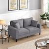 57" High Resilience Loveseat Sofa, Wooden Frame 2 Seat Sofa, Comfy, Small Space Saving Upholstered Sofa, Living Room Bedroom Apartment Small Space, Light Gray MY152 view 3