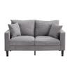 57" High Resilience Loveseat Sofa, Wooden Frame 2 Seat Sofa, Comfy, Small Space Saving Upholstered Sofa, Living Room Bedroom Apartment Small Space, Light Gray MY152 view 4