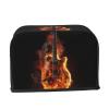 Fire Guitar Toaster Cover 2 Slice, Waterproof Toasters Dusts Covers with Pockets, Hiding for Bread Maker Protector with Handle Cotton Quilted Small Appliance Covers Universal view 2
