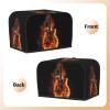 Fire Guitar Toaster Cover 2 Slice, Waterproof Toasters Dusts Covers with Pockets, Hiding for Bread Maker Protector with Handle Cotton Quilted Small Appliance Covers Universal view 3