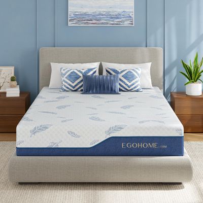 EGOHOME Queen 12 inch Gel Cooling Memory Foam Mattress Fiberglass Free Firm