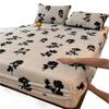 Fleece Fitted Sheet Artificial Rabbit Fur Fitted Sheet Elastic Mattress Protector Cover Leopard Print Winter Warm Coral Fleece Bedsheet(Color-5,Pillowcase No Sheet) view 1