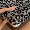 Fleece Fitted Sheet Artificial Rabbit Fur Fitted Sheet Elastic Mattress Protector Cover Leopard Print Winter Warm Coral Fleece Bedsheet(Color-5,Pillowcase No Sheet) view 4