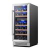 Yeego Wine Fridge Cooler - 15 Inch Dual Zone Wine Fridge Hold 28 Bottles, 40-65F Wine Refrigerator Glass Door, Built in Fridge, Freestanding Adjustable Shelves Fridge for Beer Soda Drink Home Bar view 1