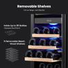 Yeego Wine Fridge Cooler - 15 Inch Dual Zone Wine Fridge Hold 28 Bottles, 40-65F Wine Refrigerator Glass Door, Built in Fridge, Freestanding Adjustable Shelves Fridge for Beer Soda Drink Home Bar view 2