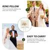 UTHCLO White Flower Ring Cushion for Wedding Couples, Cloth Decor view 4