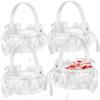HOODANCOS Flower Girl Basket Set 4pcs Satin Wedding Baskets with Handle and Flower Bowknot Decorative Party Ceremony Supplies view 1