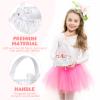 HOODANCOS Flower Girl Basket Set 4pcs Satin Wedding Baskets with Handle and Flower Bowknot Decorative Party Ceremony Supplies view 3