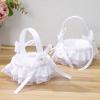 HOODANCOS Flower Girl Basket Set 4pcs Satin Wedding Baskets with Handle and Flower Bowknot Decorative Party Ceremony Supplies view 4