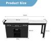 KEIKI 74.8" Kitchen Island with Extendable Dining Table, Rolling Cart with Power Outlet, 3 Drawers & Storage Cabinet on Wheels for Kitchen, Dining Room, Black view 3