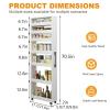 Lajeri Slim Kitchen Storage Cart with Wheels, 7-Tier Narrow Rolling Shelf Next to Fridge, High-Capacity Slide Out Pantry Organizer for Small Spaces Kitchen Dining Room Wood 7.921.672.4in view 2