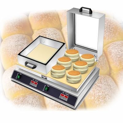 1500W/3000W Commercial Electric Griddle, Stainless Steel Non-Stick Pancake Maker with Glass Flip Cover, Ideal for Restaurants & Dessert Shops, Efficient Cooking Solution