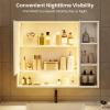 Hasuit Lighted Medicine Cabinet with Mirror and Shelves, Modern Bathroom Medicine Cabinet with Open Storage, Aluminum Channel LED Lights, 35.4'' x 30.7'', White view 4