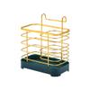 ASWRTYJO Chopsticks Drain Rack Can Be Hung on The Wall, Wrought Iron Double-Lattice Multifunctional Kitchen Tube view 1