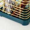ASWRTYJO Chopsticks Drain Rack Can Be Hung on The Wall, Wrought Iron Double-Lattice Multifunctional Kitchen Tube view 4