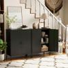 COFaR Black Metal Storage Cabinet, 40 Industrial Kitchen Organizer & Buffet Sideboard, 3-Tier Steel Cabinet with Adjustable Shelves, Magnetic Doors for Coffee Bar, Office, Dining Room view 4