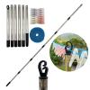 YUSHENYI Clothesline Post High Strength Outdoor Clothesline Stand Stainless Steel Construction Height-Adjustment to 1.8m Detachable Drying Rack Stand view 2
