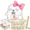 Wenqik 63 Pcs Pink Little Ghost Baby Shower Guest Book,Pink view 1
