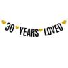 30 YEARS LOVED Banner,Black Glitter Paper Banner for 30th Birthday / Wedding Anniversary Party Decorations Supplies,Pre-Strung, No Assembly Needed,Letters Black,Betteryanzi view 1