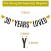 30 YEARS LOVED Banner,Black Glitter Paper Banner for 30th Birthday / Wedding Anniversary Party Decorations Supplies,Pre-Strung, No Assembly Needed,Letters Black,Betteryanzi view 2