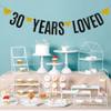 30 YEARS LOVED Banner,Black Glitter Paper Banner for 30th Birthday / Wedding Anniversary Party Decorations Supplies,Pre-Strung, No Assembly Needed,Letters Black,Betteryanzi view 3