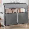 Clothing Rack Cover with Three-Way Zipper, Garment Rack Cover with Visible Window, for Suits, Coats, Shirts(Gray,60 * 120CM/24 * 47IN) view 2