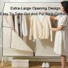 Clothing Rack Cover with Three-Way Zipper, Garment Rack Cover with Visible Window, for Suits, Coats, Shirts(Gray,60 * 120CM/24 * 47IN) view 4