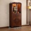 Altar Table Cabinet with Door Storage, Big Cabinet with Large Doors, Tall Home Worship Altar Featuring Bamboo-Inspired Craftsmanship and Enclosed Storage De with Cabinet Door 68*33*170cm/26.8*13*67in view 2