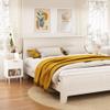 22.83'' H Modern White Nightstand with One Drawer and Open Shelf, Gold - Accented Handle, Ideal for Bedroom Decor view 3