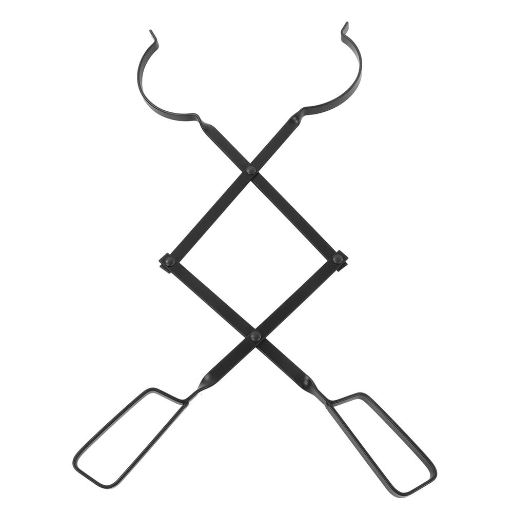 Fireplace Tong Iron Campfire Firewood Tong Log Grabber with Enlarging Clamp Safe Distance Long Handle for Indoor Outdoor