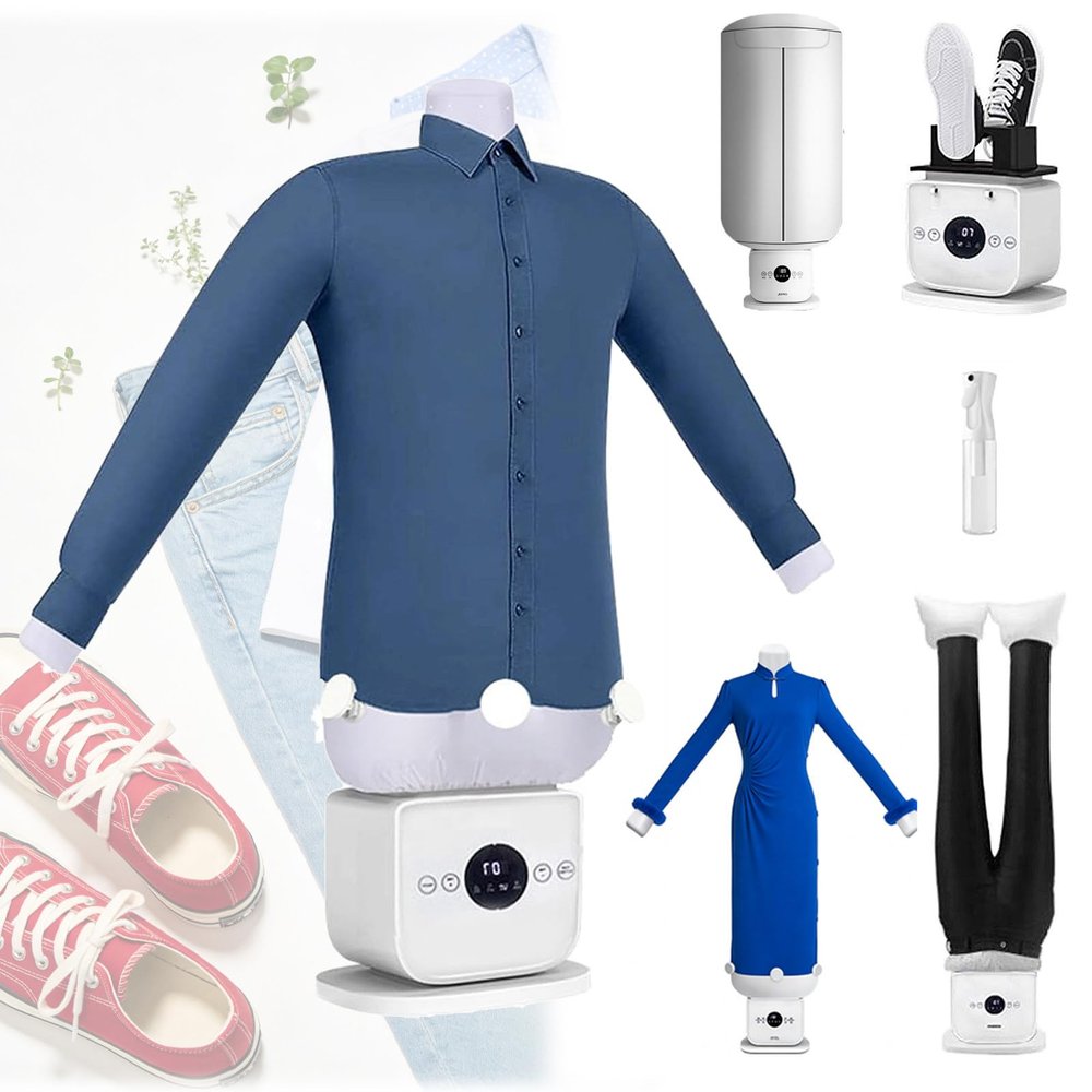 ALSUP New Generation Automatic Steam Ironing Machine 2026 - Hands-F Ree Touch Control, 2-in-1 Hot Air Dryer, 8 Mins Wrinkle-F Ree, Adjustable Heat/Timer for Clothes & Shoes D
