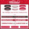 Gatherfun Graduation Decorations : Congrats Grad Wristband Silicone Bracelets - Graduation Party Favors & Class of 2026 Decorations, Gifts for Grads!,30Pack, 3 Designs (Red Black) view 2