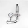 1.5" Tri Clamp 0.2-2.2 Bar Adjustable Pressure Relief Safety Valve 304 Stainless + Pressure Gauge For Beer Fermenter view 3