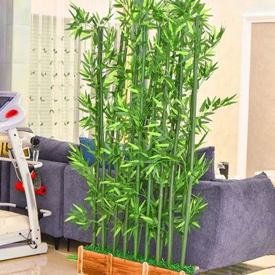 39 59 70 79 Inch Floor Partition Screen for Office/Parlor Reception Room/Balcony/Deck/Porch Landscaping, Outdoor Artificial Bamboo Tree, Freestanding Privacy Fence(W 31 1/2in-12 x H 79in)