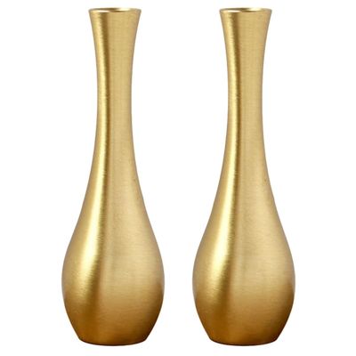 ARTIBETTER 2Pcs Mini Copper Vases Small Metal Desktop Tiny Vase Decoration Brass Flower Holders for Home Office Tabletop Floral Arrangements