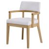 agnixnaf White Dining Chair with Cushion Set of 2, Curved Back & Oak Wood Frame, Modern Kitchen Chair for Restaurant, Living Room, Caf view 1