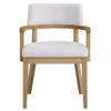 agnixnaf White Dining Chair with Cushion Set of 2, Curved Back & Oak Wood Frame, Modern Kitchen Chair for Restaurant, Living Room, Caf view 2