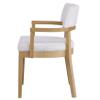 agnixnaf White Dining Chair with Cushion Set of 2, Curved Back & Oak Wood Frame, Modern Kitchen Chair for Restaurant, Living Room, Caf view 3