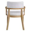 agnixnaf White Dining Chair with Cushion Set of 2, Curved Back & Oak Wood Frame, Modern Kitchen Chair for Restaurant, Living Room, Caf view 4