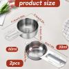 1/4 & 1/8 Cup Measuring Cup Scoop(60ml, 30ml) Stainless Steel Coffee Measuring Scoops for Flour Rice Dog Food Wet and Dry Ingredients, Dishwasher Safe(2PCS) view 2