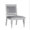 agnixnaf Silver Dining Chair with Cushion Set of 2, High Back & Armless, Gray Frame, Modern Kitchen Chair for Restaurant, Living Room, Caf view 1
