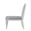 agnixnaf Silver Dining Chair with Cushion Set of 2, High Back & Armless, Gray Frame, Modern Kitchen Chair for Restaurant, Living Room, Caf view 4