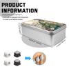 VACGBJPG Metal Tin Box with Lid,Multifunctional Storage Box 4.92x3.54x1.57 Store Tea Biscuits Game Cards and Handcraft Parts,Tarot Cards-with 4 Cable Clips,Peacock Moon Blossom view 3