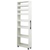 7-Tier Standing Shelf, Lightweight Metal Rolling Utility Trolley for Small Spaces, Narrow Mobile Storage Unit with Slide-Out Drawers for Office, Culinary, and Laundry Room Use. gray 9.84*17.7*72.4 view 1