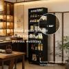 7-Tier Standing Shelf, Lightweight Metal Rolling Utility Trolley for Small Spaces, Narrow Mobile Storage Unit with Slide-Out Drawers for Office, Culinary, and Laundry Room Use. gray 9.84*17.7*72.4 view 2