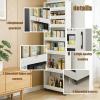 7-Tier Standing Shelf, Lightweight Metal Rolling Utility Trolley for Small Spaces, Narrow Mobile Storage Unit with Slide-Out Drawers for Office, Culinary, and Laundry Room Use. gray 9.84*17.7*72.4 view 3