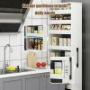 7-Tier Standing Shelf, Lightweight Metal Rolling Utility Trolley for Small Spaces, Narrow Mobile Storage Unit with Slide-Out Drawers for Office, Culinary, and Laundry Room Use. gray 9.84*17.7*72.4 view 4