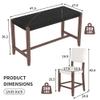 5-Piece Counter Height Dining Table Set, Faux Marble Bar Table and 4 Upholstered-Seat Chairs, Mid-Century Modern Dining Set for Pub Kitchen, Small Place view 2