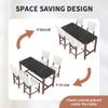 5-Piece Counter Height Dining Table Set, Faux Marble Bar Table and 4 Upholstered-Seat Chairs, Mid-Century Modern Dining Set for Pub Kitchen, Small Place view 3